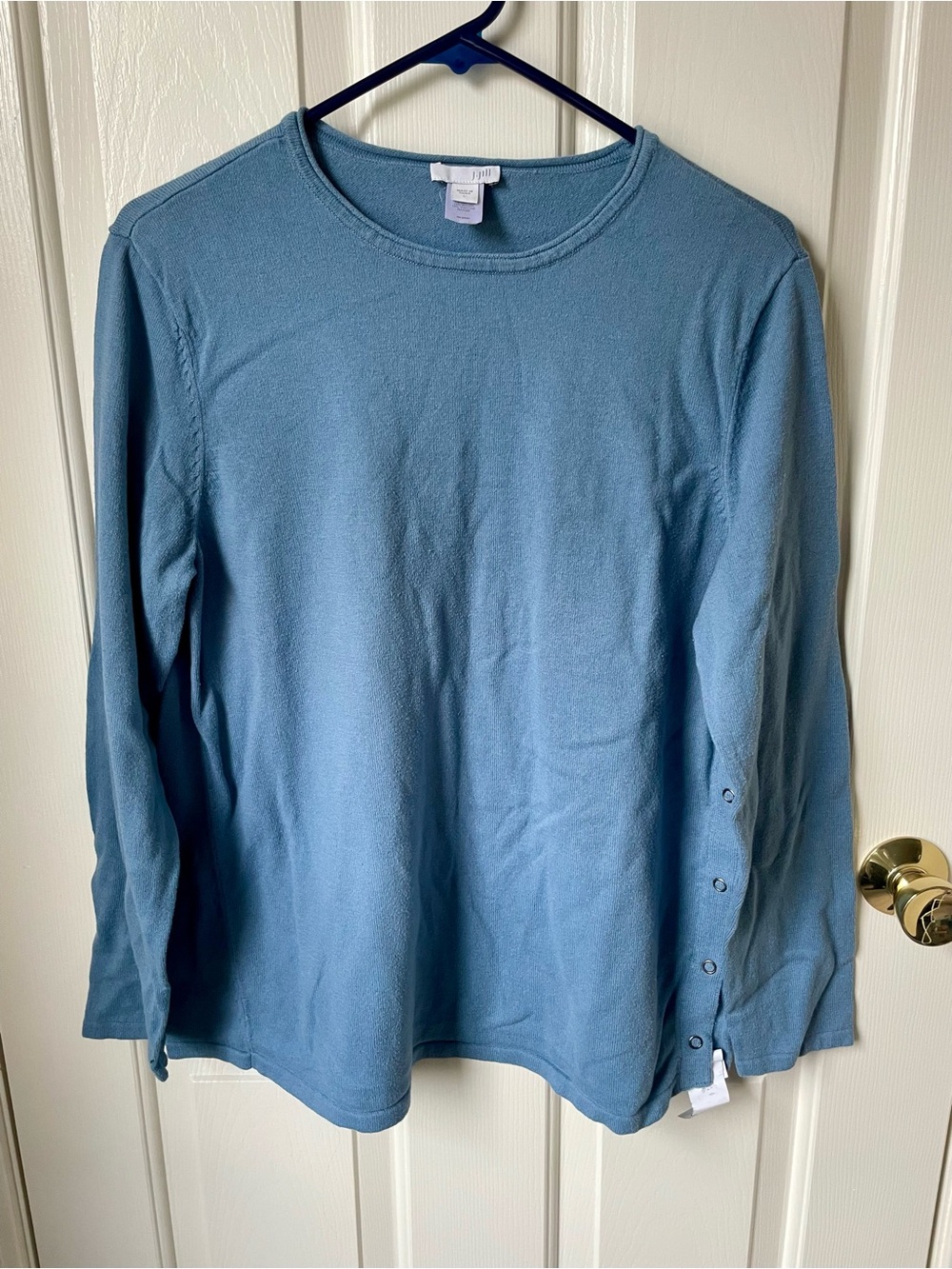 J. Jill Light Blue Knit Crewneck Top